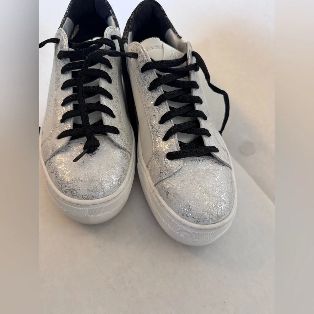 P448 Jack Women’s EU 41 White Silver Leather Low Top Sneakers